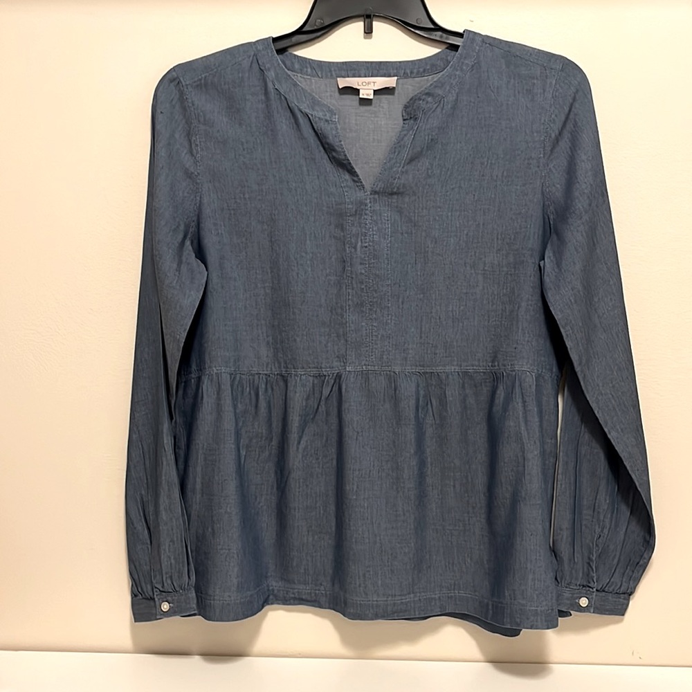 Denim inspired Long Sleeves Top